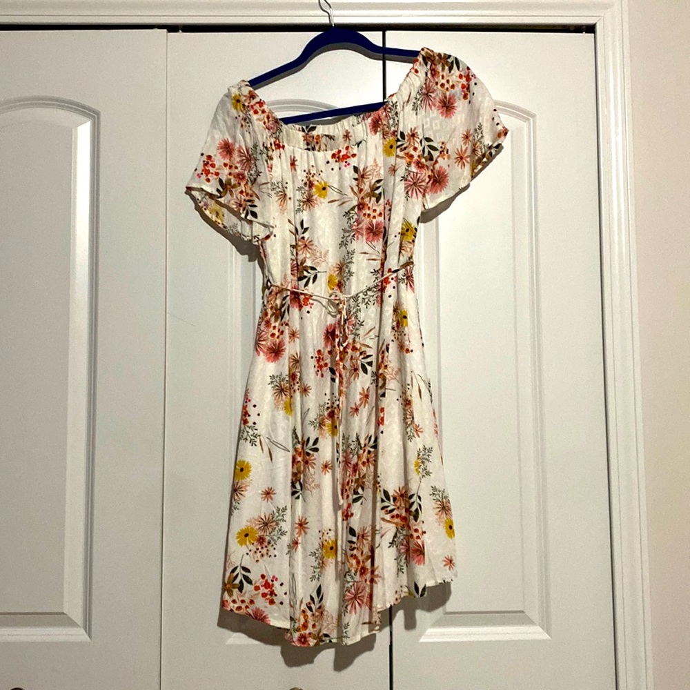 Off the shoulder floral maternity dress